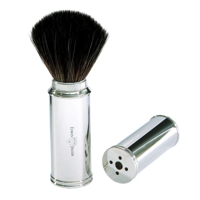 Edwin Jagger Nickel Travel Shaving Brush (Black Synthetic) 1 Edwin Jagger Nickel Travel Shaving Brush (Black Synthetic)