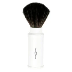 Edwin Jagger White Travel Shaving Brush (Black Synthetic)