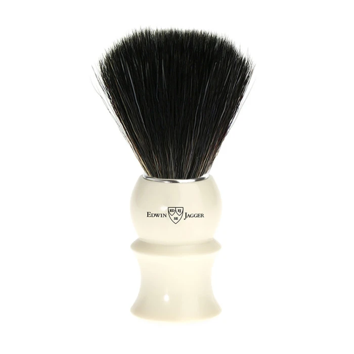 Edwin Jagger Imitation Ivory Shaving Brush (Black Synthetic) 1 Edwin Jagger Imitation Ivory Shaving Brush (Black Synthetic)