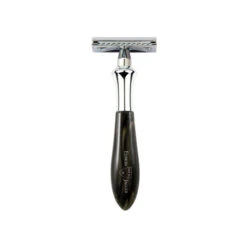 Edwin Jagger Plaza Imitation Black Marble DE Razor + Free Feather Blades