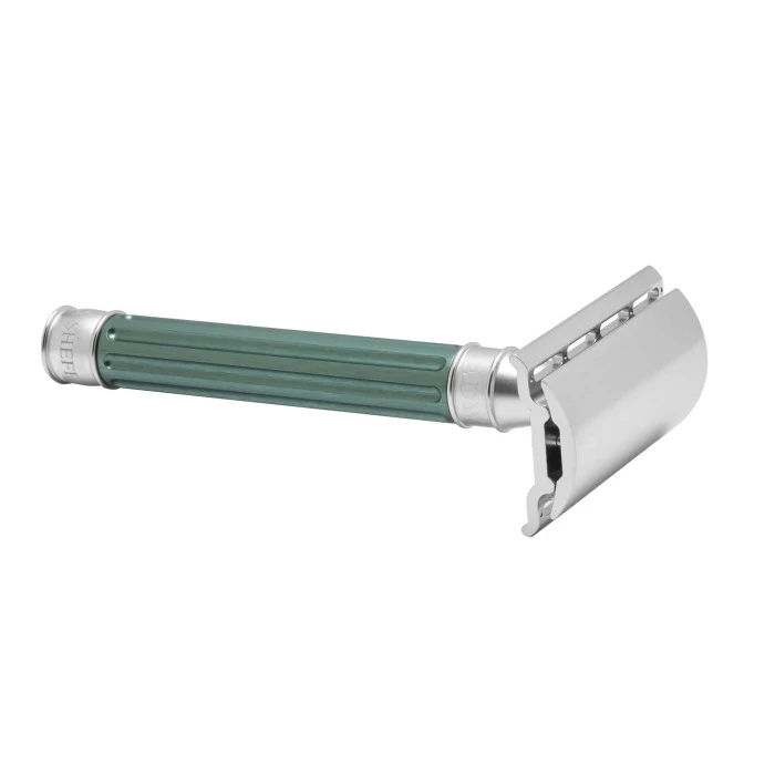 Edwin Jagger 3ONE6 Stainless Steel Anodised Green DE Safety Razor 2 Edwin Jagger 3ONE6 Stainless Steel Anodised Green DE Safety Razor - Image 2