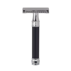 Edwin Jagger DE86 Black Octagonal DE Safety Razor (Closed Comb)