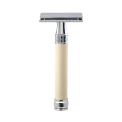 Edwin Jagger DE87 Imitation Ivory Rubber Coated DE Safety Razor (Closed Comb)