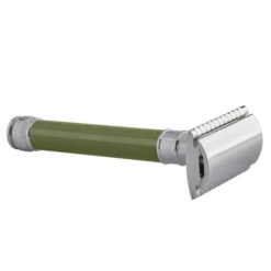 Edwin Jagger DE88 Green DE Safety Razor (Closed Comb) 13 Edwin Jagger DE88 Green DE Safety Razor (Closed Comb) -Shaving Supply Store de88bl slant side front right