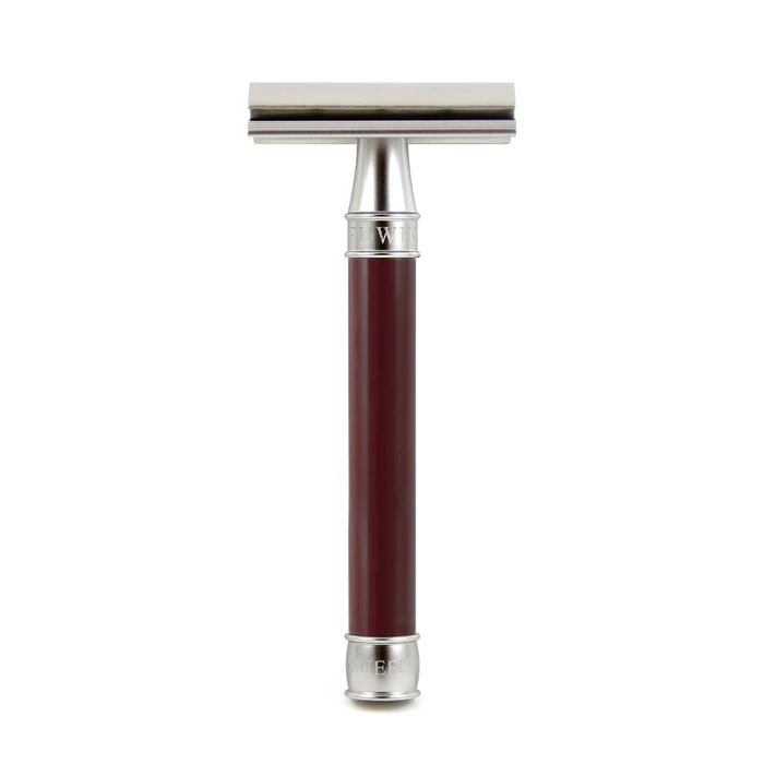 Edwin Jagger 3ONE6 Stainless Steel Burgundy DE Safety Razor 1 Edwin Jagger 3ONE6 Stainless Steel Burgundy DE Safety Razor