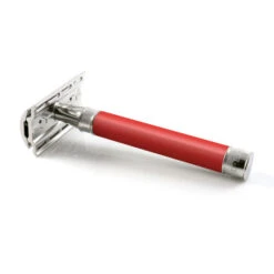 Edwin Jagger 3ONE6 Stainless Steel Red DE Safety Razor -Shaving Supply Store dess1bl 2