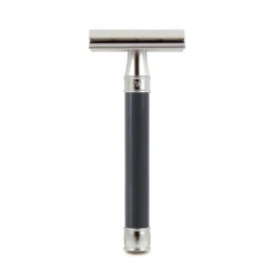 Edwin Jagger 3ONE6 Stainless Steel Grey-Blue DE Safety Razor