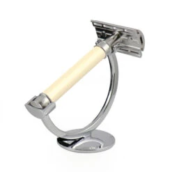 Edwin Jagger 3ONE6 Stainless Steel Imitation Ivory DE Safety Razor -Shaving Supply Store dess7bl 3