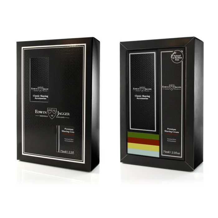 Edwin Jagger DE86 Black Razor And Cream Gift Set (Sandalwood) 1 Edwin Jagger DE86 Black Razor And Cream Gift Set (Sandalwood)