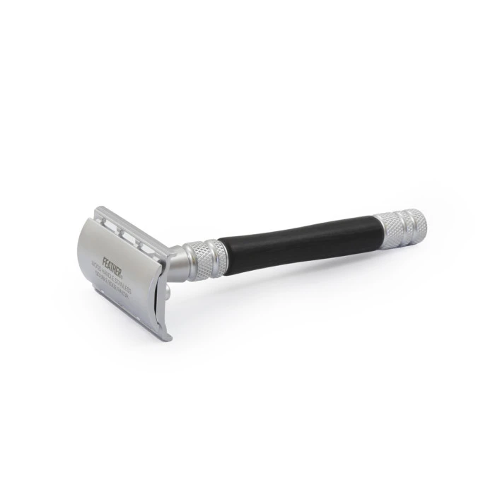 Feather WS-D2S Wood Handle Stainless Steel DE Razor & Stand 1 Feather WS-D2S Wood Handle Stainless Steel DE Razor & Stand