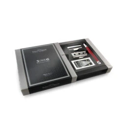 Edwin Jagger 3ONE6 Stainless Steel Anodised Red DE Safety Razor -Shaving Supply Store ss packaging fully open red