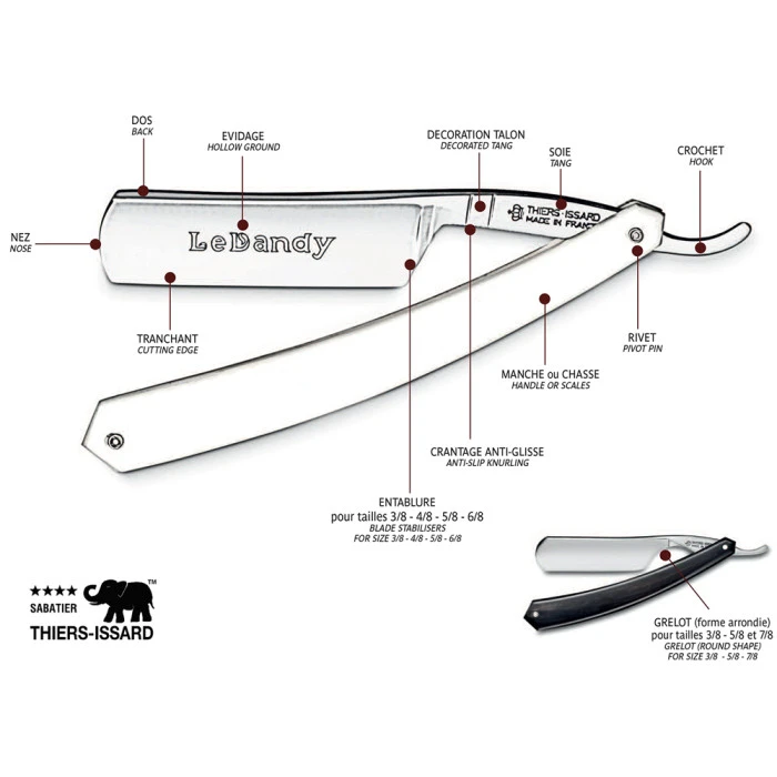 Thiers Issard Singing Hollowed 1196 Snakewood 6/8 Straight Razor 2 Thiers Issard Singing Hollowed 1196 Snakewood 6/8 Straight Razor - Image 2